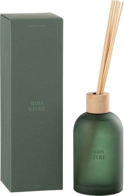 J-Line geurstokjes Accords Essentiels - Bois Givré - groen - 250 ml