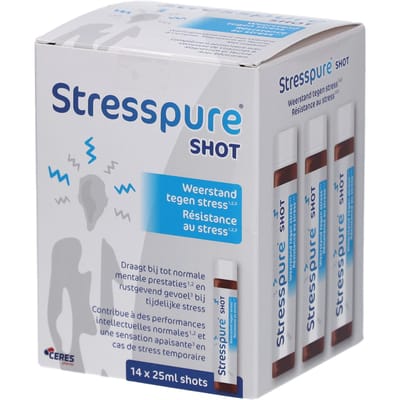 StressPure® Shot | Stress Magnesium - Vitamine B complex Taurine 25 Vloeistof voor oraal gebruik
