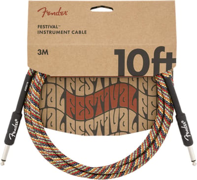 Fender Festival Instrument Cable [S/S] 3m (Rainbow) - Instrumentenkabel