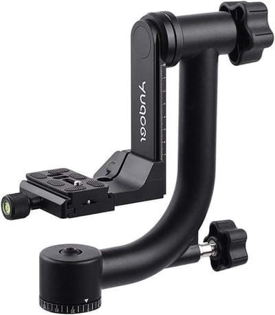 Zware Gimbal Head Statief met Arca Swiss Quick Release Plaat voor DSLR Camera's, Maximaal Laadvermogen 30lbs/13.6Kg, Geschikt voor Professionele Fotografie