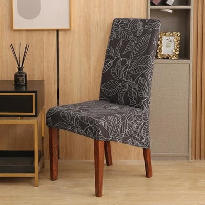 Gedrukte King Back Chair Cover Stretch Large Xl Size Stoelhoezen voor eetkamer Home Hotel Banket Decor Lange stoelbeschermers XL size gray