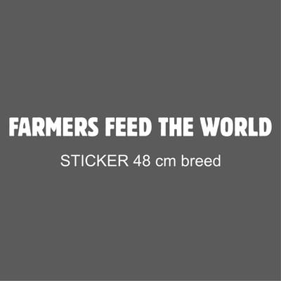 Farmers Feed The World Bumper - transparant - Witte letters - per stuk - 48x4cm