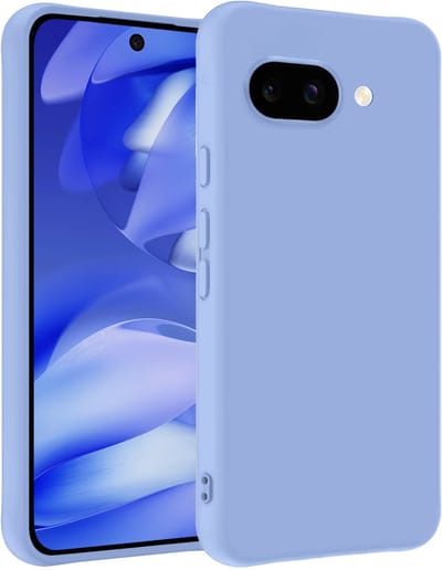 Hoesje - Geschikt voor Google Pixel 9a - Sterk & Shockproof - Siliconen Case - Hoes Cover - Telefoonhoes - Lichtblauw