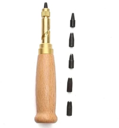 WiseGoods Premium Automatische Perforator Voor Leer & Papier 6 Gaten - Efficiënt En Gebruiksvriendelijk - Hobby Tools - DIY