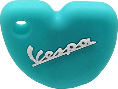 Vespa Siliconen Sleutelhoesje - Turquoise met Witte letters - Turquoise met Wit
