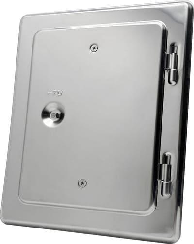 Openhaarddeur Roestvrij Staal - Schoorsteen Roetdeur - Veilige Afsluiting - Geborstelde Afwerking - 14 x 20 cm - Zilver