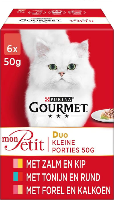 Intense Duo Kattenvoer - Natvoer met Zalm, Kip, Tonijn, Rund, Forel en Kalkoen in Saus - 6x50g
