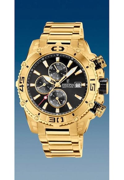 Festina F20492/4 Heren Horloge - Chronograaf - Mineraalglas - Roestvrijstaal/Staal - Ø 48.5 mm - Quartz - Vouw/Vlindersluiting - 10 ATM (zwemmen)