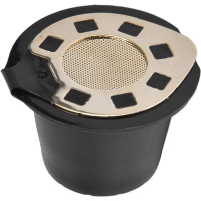 Tasse Capsule de Café Réutilisable Rechargeable Filtre Capsule de Café Acier Inoxydable Accessoires Machine à Café Plaqué Or L beige