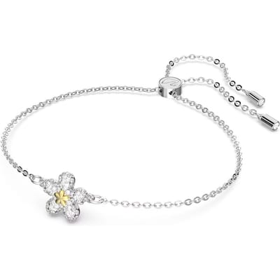 Swarovski Robuust Elegant Delicaat 3D Madeliefje Verstelbare Trekkoord-Stijl Armband Damesarmband 5632061 Box (Random Color),M white