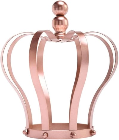 Verjaardagstaart Topper met Metalen Kroon voor Feestjes, Babyshowers en Themafeesten (Goud)