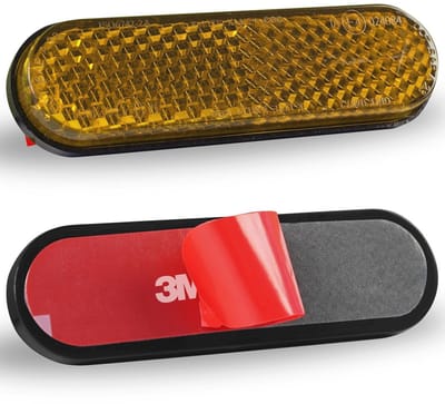 Reflector Geel Voor Motorfiets en E-scooter - Zelfklevend Collectie van 2 Stuks - Mini 70 x 20 x 8 mm - E4-getest en Veilig voor Fiets