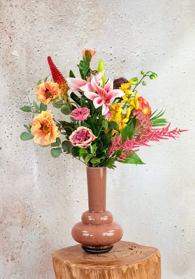 Zijden bloemen boeket "Rainbow Mayhem" | 95 cm | Uniek & Onvergetelijk | Prachtig ogende bloemen | Jarenlang mooi