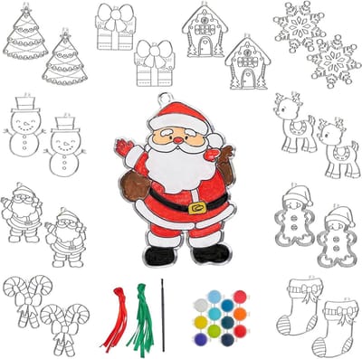 20 Zonnevangers om te Schilderen en te Versieren - Kerst Knutselset voor Kinderen - Decoratie en Cadeau - DIY Kerstdecoratie met Verf en Penseel