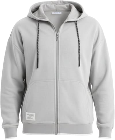 OMBRE Sweater - Regular Fit - Lange Mouw - Rits Grijs S