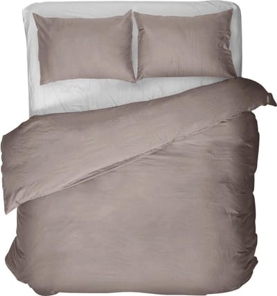 Luxe Egyptische Katoenen Dekbedovertrek Taupe Eenpersoons 140x200/220 cm - Zeer Hoogwaardige Kwaliteit - Super Zacht
