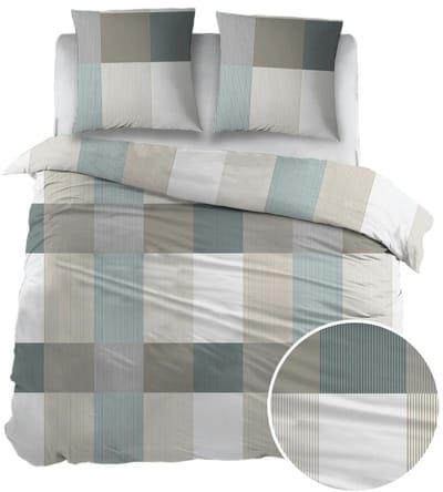 Sleepnight Dekbedovertrek - Green Ruiten Katoen - B 270 x L 220 cm/B 270 x L 200 cm - Lits-jumeaux extra breed - 003489-B 270 x L 200/220 cm