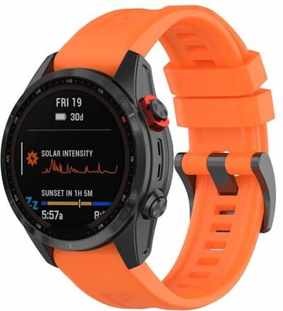 By Qubix - Geschikt voor Garmin bandje - 22mm Quickfit - Siliconen sportbandje - Oranje - Geschikt voor Garmin Approach S60 & S62 / Instinct / Instinct 2 (Solar)