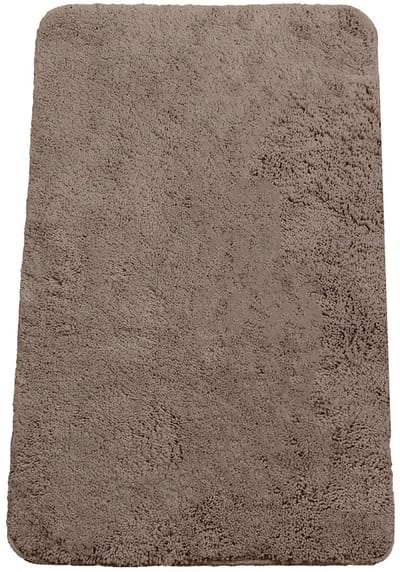 Badkamertapijt 50x80 cm – Rechthoekige badkamermat van chenille – Zacht, antislip, goed absorberend, machinewasbaar badmat – Taupe