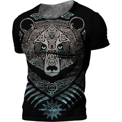 Vintage mannen T-shirt 3d Viking Print Tops Tees Zomer Tops Casual Losse T-shirts Mannelijke Kleding O-hals hip Hop Straat Sweatshirt 6XL