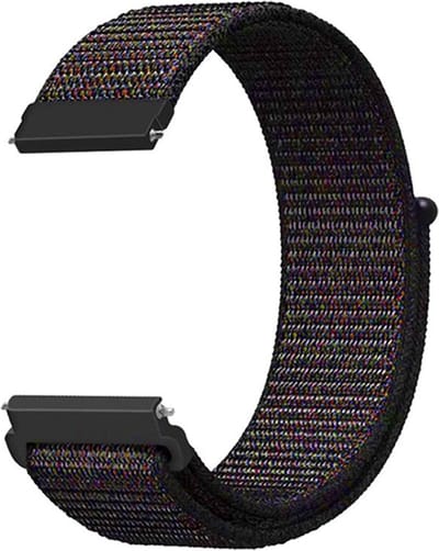 Stravo 20mm Nylon klittenbandje Smartwatchbandje - Horlogebandje geschikt voor Samsung Galaxy Watch 7 / 6 / 5 / Pro / 4 / 3 / Active 2 - Garmin Approach / Forerunner / Venu 2 Plus / SQ / Vivomove - Polar Ignite / Unite / Huawei - Kleuren 3#