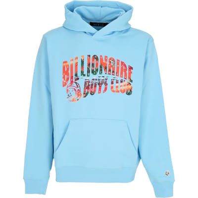 Mannen Tropical Island Fill Arch Logo Popover Hoodie Blue