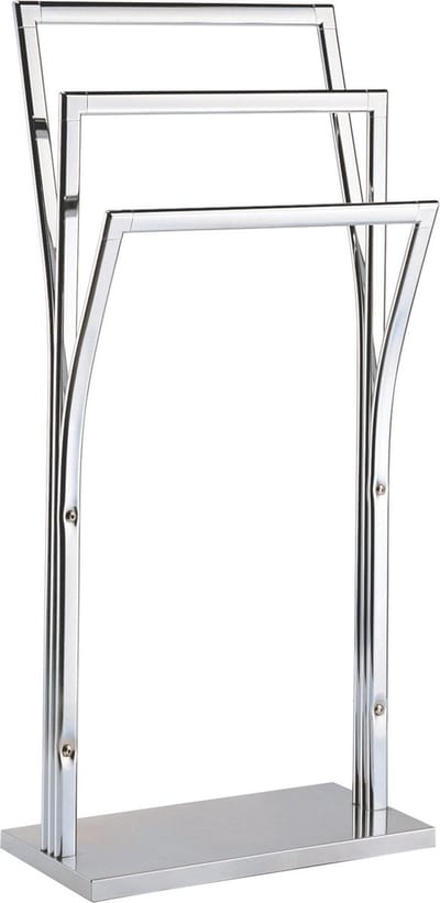 MSV Handdoeken ophangrek badkamer - zilver chroom metaal - 41 x 87 cm