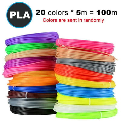 3D Pen Filament Vullingen PLA 1.75mm Afdrukken Potlood Geen Geuren Kleuren Plastic Filament Draad Voor Intelligente 3D Tekening printer 5M x 20 Colors(Total 100M)