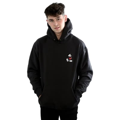 Disney Heren Mickey Mouse Kickin Retro Chest Hoodie (Zwart)