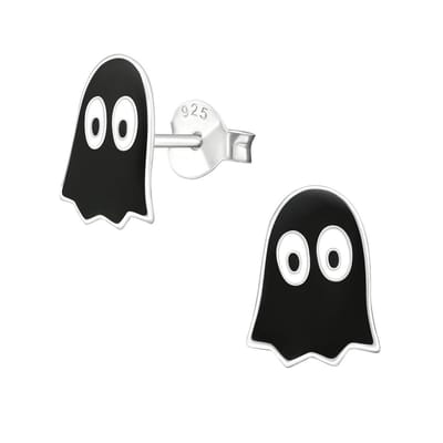 Princess Oorbellen Spookje - 925 Zilver E-Coating - 8x11mm