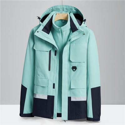 Winter Drie-in-één Jas, Heren- en Dames Tweedeelig Pak, Grote Maat Bergbeklimmingspak, Afneembare Jas 5XL blue