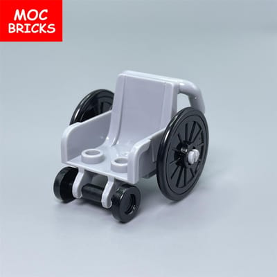 10 sets MIJN EIGEN CREATIE Blokken Rolstoel Kruiwagen 24312 Figuur Toevoegingen Leren Bouwblokken Speelgoed Kinderen Cadeaus gray