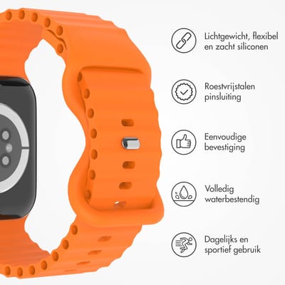 Athletic siliconen bandje - Geschikt voor Apple Watch 1, 2, 3, 4, 5, 6, 7, 8, 9, 10, 11 (42 mm), SE - 38/40/41 mm - Oranje
