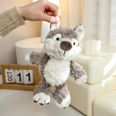 24cm Schattig Pluizig Wolf Knuffels Zacht Cartoon Grijze Wolf Zachte Knuffeldieren Pop Kinder Verjaardagscadeau Begeleid de Slaap Pop 24cm gray