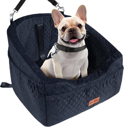 Comfortabele hondenautostoel voor kleine honden - Verhoogde hondenverhoger met afneembare hoes