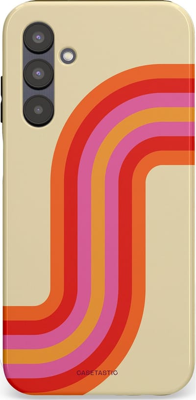 Casetastic hoesje geschikt voor Samsung Galaxy A25 - Dubbellaagse bescherming - Retro bocht - Fashion Case - Zand Rood Oranje Roze