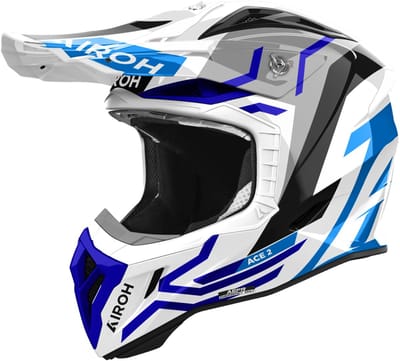 Airoh Aviator Ace 2 Ground Blauw Glanzend Offroad Helm - Maat L - Helm