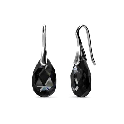 Teardrop haaksets - Zilver en zwart