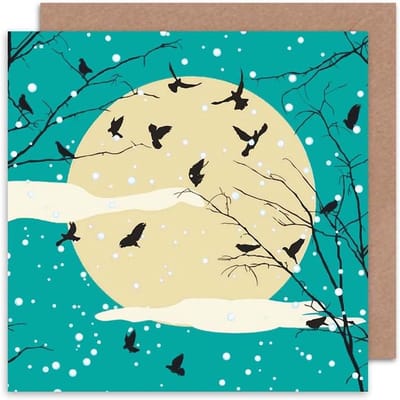 Wenskaart - Groetkaart - Verjaardag Vieren - Leeg Binnen - 15 x 15 cm - Blauw
