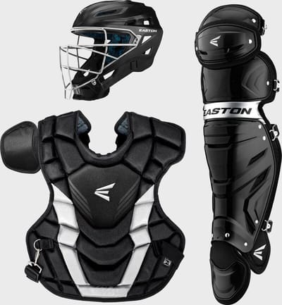 Easton GAMETIME Honkbal Catcher Combo Set Zwart Intermediate: Masker + Bodyprotector + Legguards
