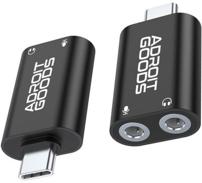 AdroitGoods USB-C naar Dubbele 3.5mm Hoofdtelefoon Splitter - Splitter voor Type-C Devices - Zwart