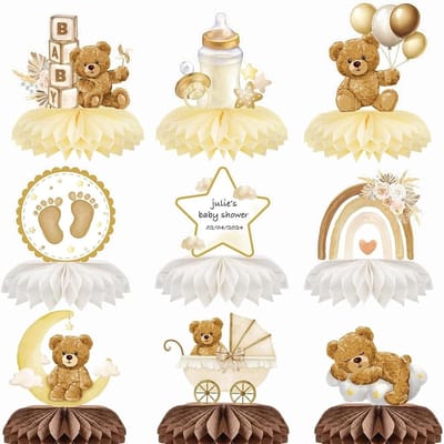 Dailygoods- Tafeldecoratie 9 Stuks - Babyborrel/Genderreveal