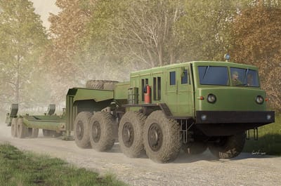 Trumpeter Modelbouwpakket Militaire voertuigen - 01089 MAZ-545 Transporter with CHMZAP-5247G Semi-trailer Plastic - 1:35 - Modelbouw