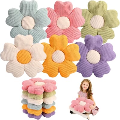 6 stuks bloemvormig kussen 15 inch madeliefje vloer gooien kussens bloem zitkussen schattig bloem stoel kussen voor volwassenen lezen vrije tijd comfortabel thuis slaapkamer bank decor, 6