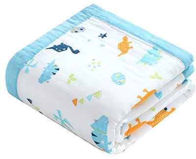 Zachte 6 lagen babydeken - 100 x 100 cm, ademend katoen, multifunctionele babyverzorgingsdeken