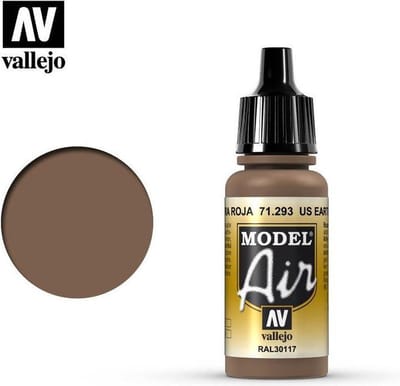Vallejo Hobbyverf Acrylverf - 71293 Model Air US Earth Red - Acryl Verf flesje - 17 ml