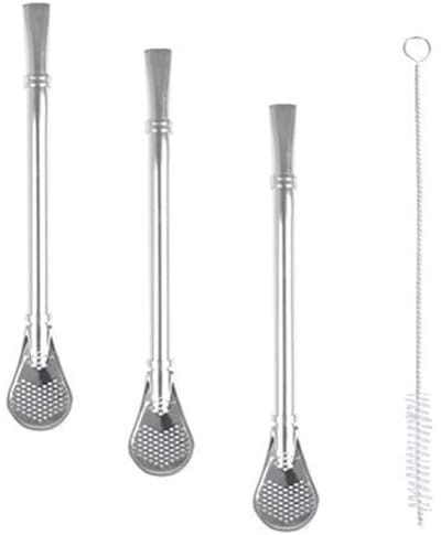 Solidchoice - Herbruikbare RVS Straws met Schoonmaakborstel, 3 Stuks