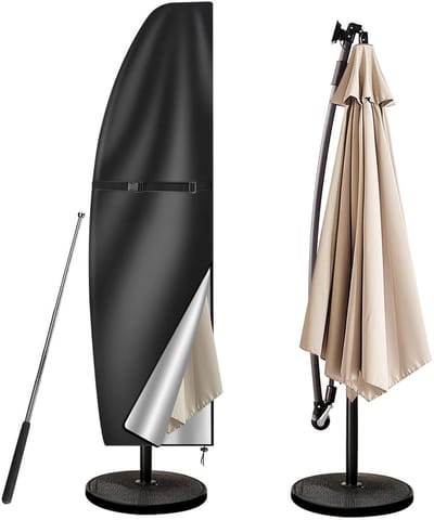 QTTVBTNA -Beschermhoes voor Parasols – Waterdicht & UV-bestendig – Geschikt voor Ronde 3m en Vierkante 2m Parasols
