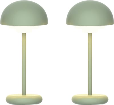 Luxus Europe - Tafellamp Rhodos - Set van 2 Groen - Draadloze Tafellamp Buiten - Oplaadbaar - USB-C - Dimbaar - Warm Wit - Waterbestendig