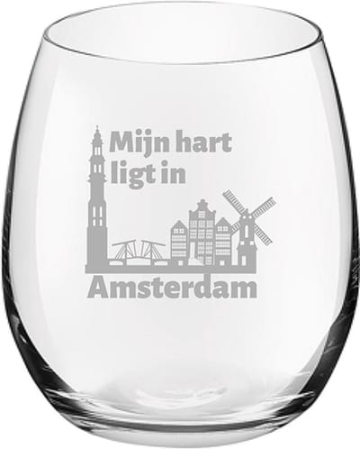 Gegraveerde Drinkglas 39cl Amsterdam